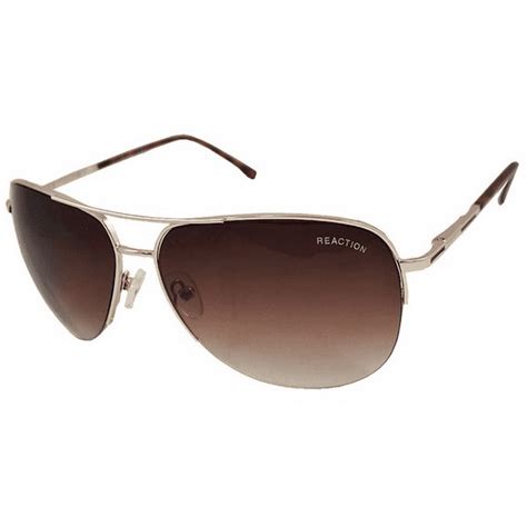 Kenneth Cole - Kenneth Cole Reaction Half Rimless Aviator sunglasses - Gold - Walmart.com ...