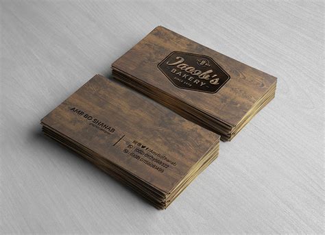 Free Front & Back Wooden Business Card Mockup PSD - Good Mockups