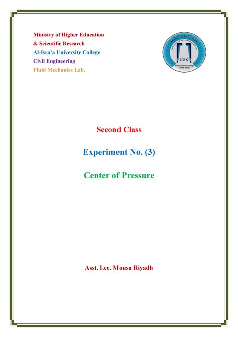 4139-Center of pressure experiment measures the hieght - Ministry of ...