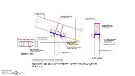 Inclined Steel Beam on Top of SHS Steel Column Connection Detail - YouTube