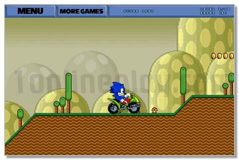 Super Sonic in Super Mario Land adventure moto racing game Online Free ...