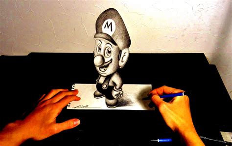 3D Drawing - Super Mario drawing by Hideyuki Nagai | Doodle Addicts