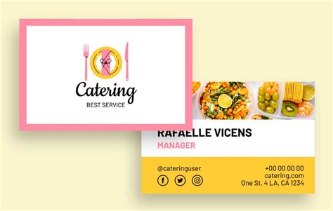 Personalize this Duotone Hand-drawn Good Food Catering Business Card ...