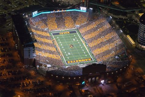 Kinnick Stadium at Night in 2024 | Iowa hawkeye football, Football stadiums, Hawkeye football