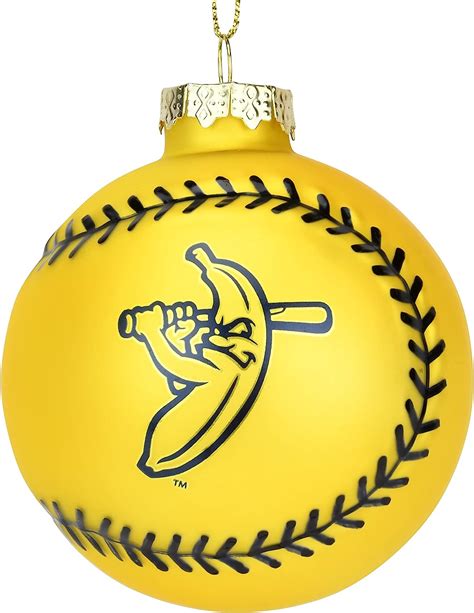 Tree Buddees x Savannah Bananas Yellow Banana Ball Baseball Shaped Glass Christmas Ornament ...
