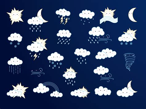 Icons with weather conditions 15370030 Vector Art at Vecteezy