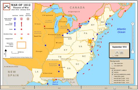 War Of 1812 Battles Map - Maps For You