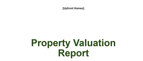 Property Valuation Report Template | Template.net | Cover page template word, Report writing ...