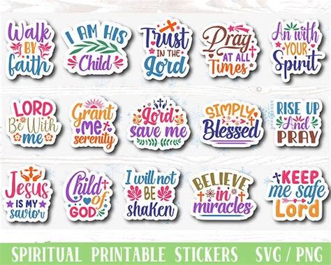 Christian Stickers svg, Bible svg, Inspirational Sticker Bundle Digital ...