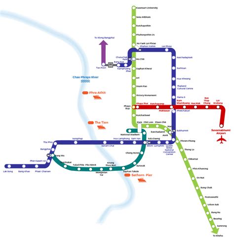 Bangkok BTS And MRT Map 2024 | Bangkok tourist map, Bangkok map, Train map
