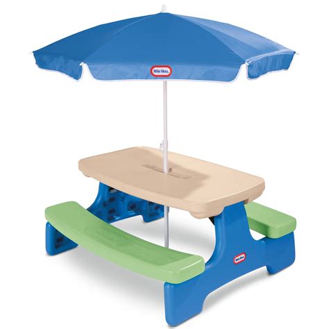 Little Tikes Easy Store Kids Picnic Table with Umbrella - Walmart.com