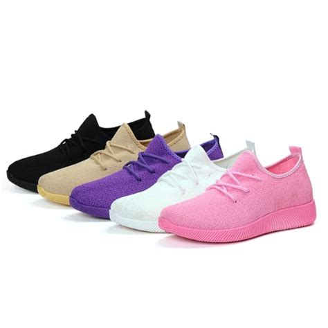 Women Vulcanize Shoes Mesh Outdoor Trainers Fitness Sports Running Casual Shoes Sneakers Ladies ...