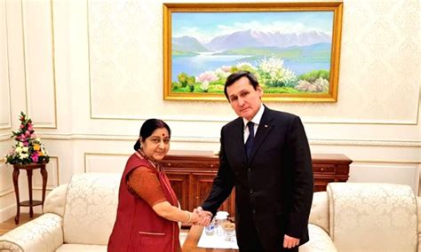 Swaraj meets Turkmenistan counterpart;discusses enhancing bilateral co ...