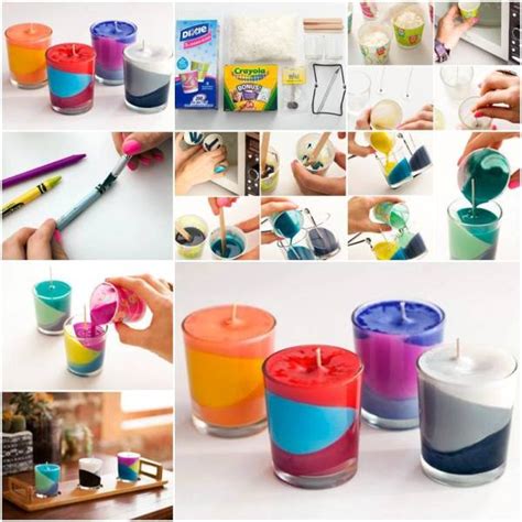 DIY Colorful Glass Candles