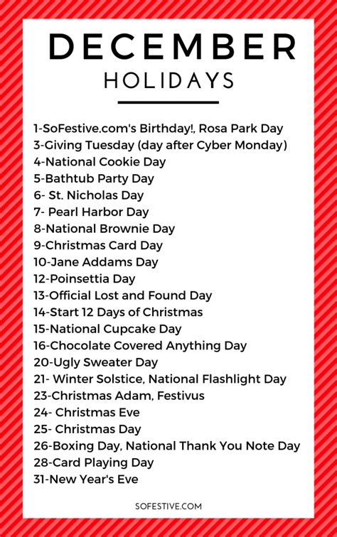 December Holidays | December holidays, National holiday calendar, Silly holidays