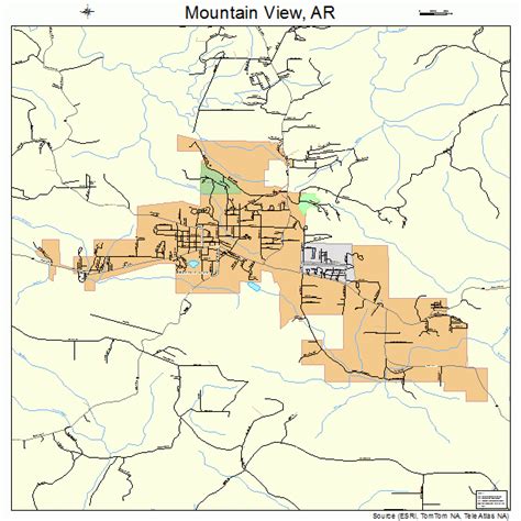 Mountain View Arkansas Street Map 0547540