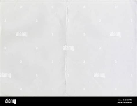 High resolution large image of white paper texture background scan folded in half, soft fine ...