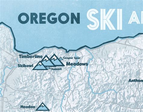 Oregon Ski Resorts Map 11x14 Print - Best Maps Ever