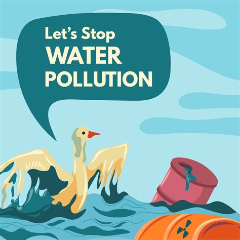 Lets stop water pollution, save oceans and seas 17519846 Vector Art at ...