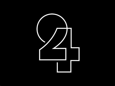 24 | Trendy logo design, Numbers typography, Logo design