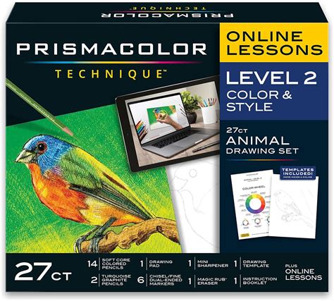 Buy Prismacolor Technique, Art Supplies and Digital Art Lessons, Animal Drawings Set, Level 2 ...