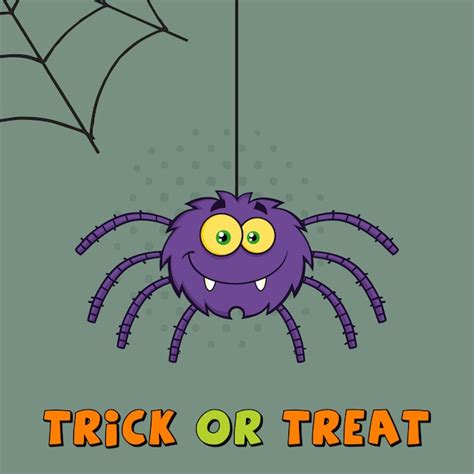 Premium Vector | Purple halloween spider