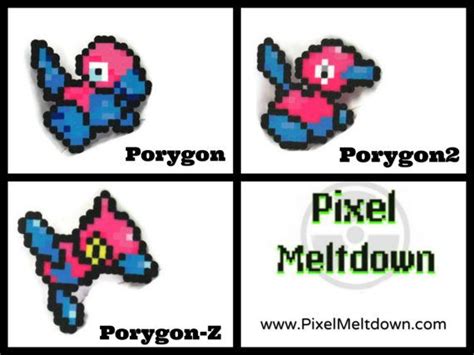 Porygon, Porygon2, Porygon-Z Pokemon Pixel Art | Pixel art, Pokemon ...