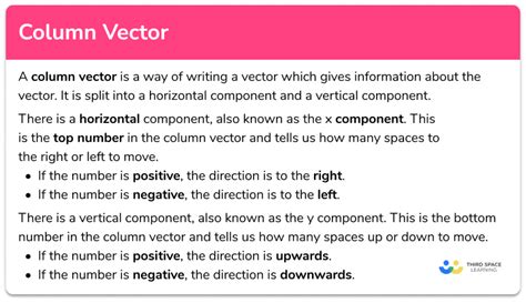 Column Vector - GCSE Maths - Steps, Examples & Worksheet