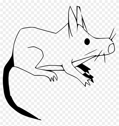 Rat Mouse Clipart Black - Gambar Hewan Hitam Putih Tikus - Free Transparent PNG Clipart Images ...