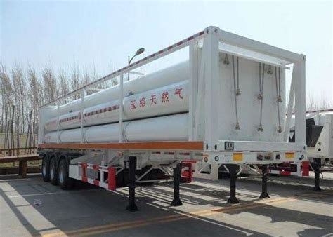 High Pressure CNG Gas Cylinder , Seamless Cng Storage Tanks Semi - Trailer