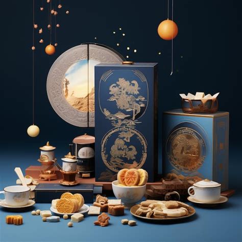 Premium AI Image | Mooncakes Mid autumn festival