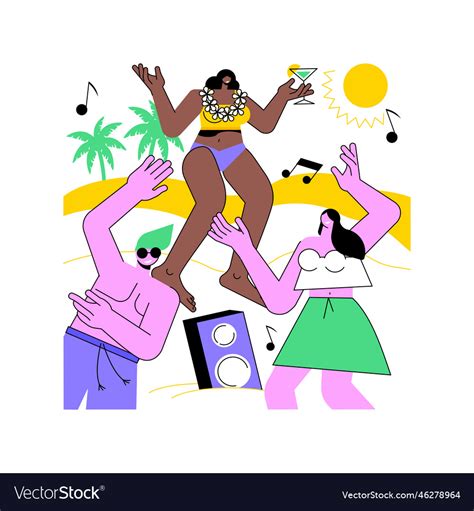 Beach party isolated cartoon Royalty Free Vector Image