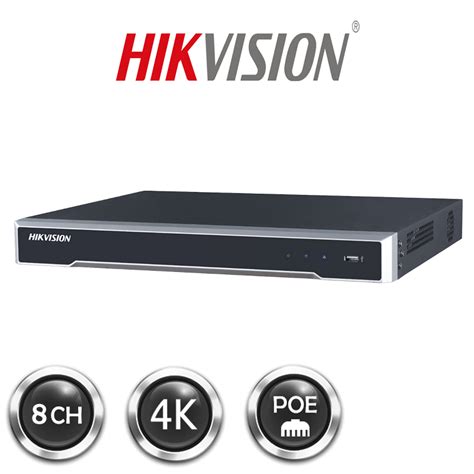 Hikvision DS-7608NI-I2/8P Channel 1U PoE 4K NVR CCTV Unit ...