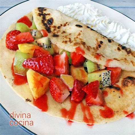 Crepes de fruta fresca - Receta de DIVINA COCINA