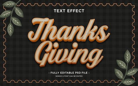 Premium PSD | Thanksgiving text effect