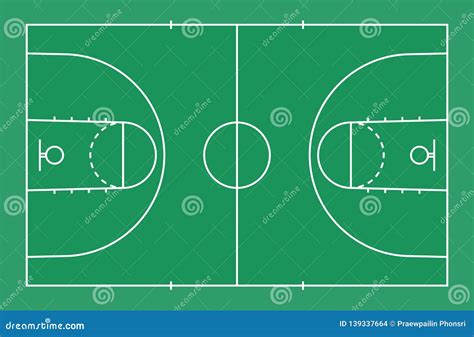 Green Basketball Court Floor with Line for Background. Basketball Field Stock Vector ...