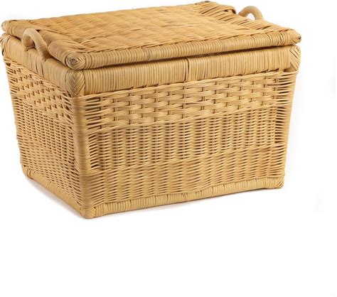 wicker basket with lid