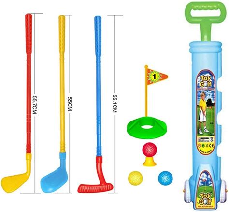 Junior Plastic Pro Golf Clubs Play Set Toys Training for Toddler Beginners Colorful: Buy Online ...