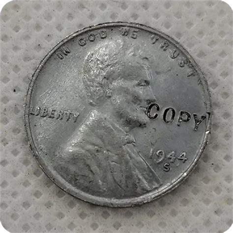 USA 1944,S,D Steel Lincoln Wheat Cent Penny COPY|Non-currency Coins ...