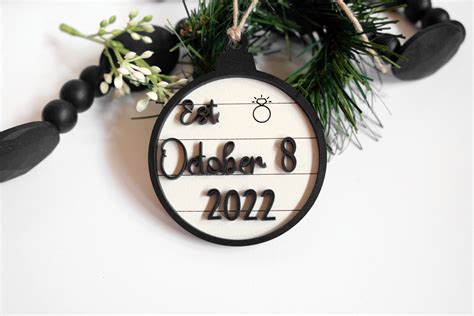 Custom Wedding Date Christmas Ornament 2022 Wedding 2023 - Etsy