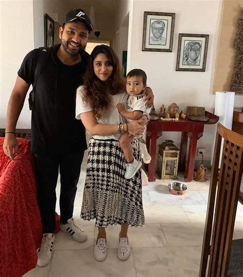 Rohit Sharma with his wife Ritika and daughter Samaira | Cricket ...