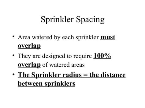 Sprinkler Spacing