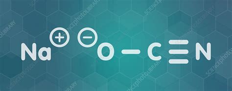 Sodium cyanate chemical structure, illustration - Stock Image - F027/9431 - Science Photo Library