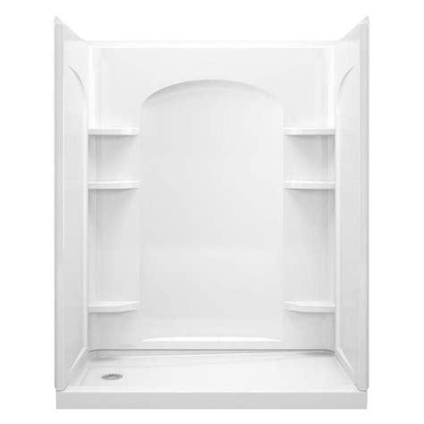 Sterling Ensemble White 4-Piece Alcove Shower Kit (Common: 32-in x 60-in; Actual: 32-in x 60-in ...