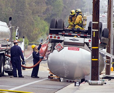 Tanker truck overturns; hazmat crew on scene – Orange County Register