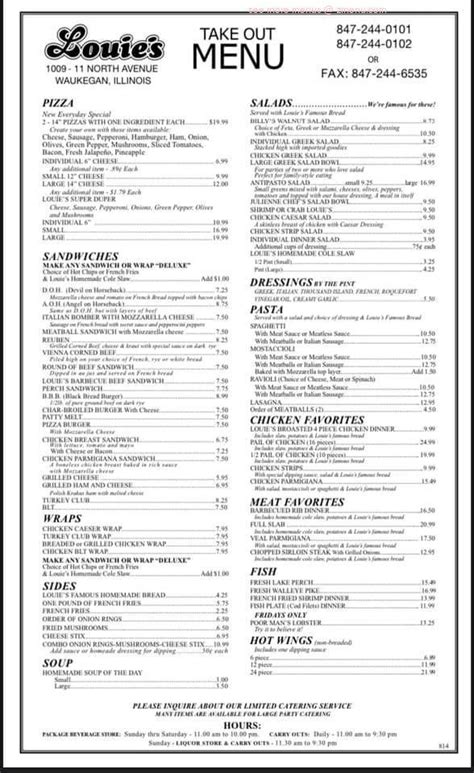 Online Menu of Louie's Restaurant Restaurant, Waukegan, Illinois, 60085 - Zmenu