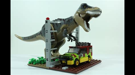 LEGO T-Rex Breakout Scene (Jurassic Park) - YouTube