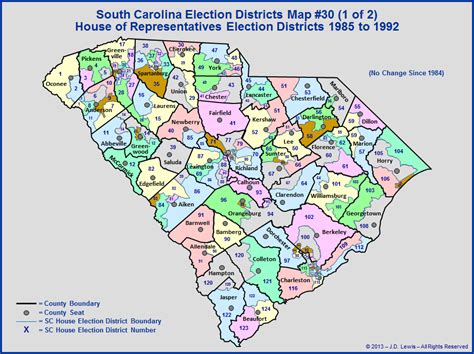 The South Carolina General Assembly - Election Districts Map #30 - 1985 to 1992