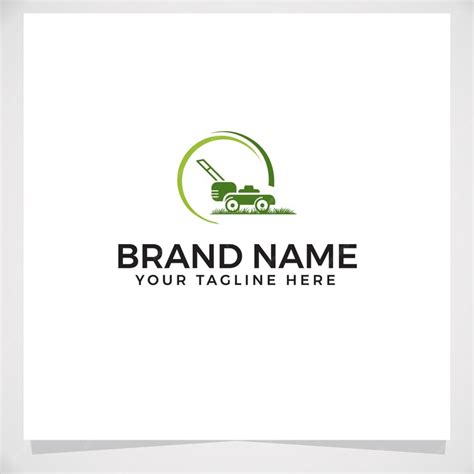 Premium Vector | Lawn mowing logo design