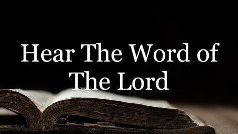 Hear the Word of the Lord